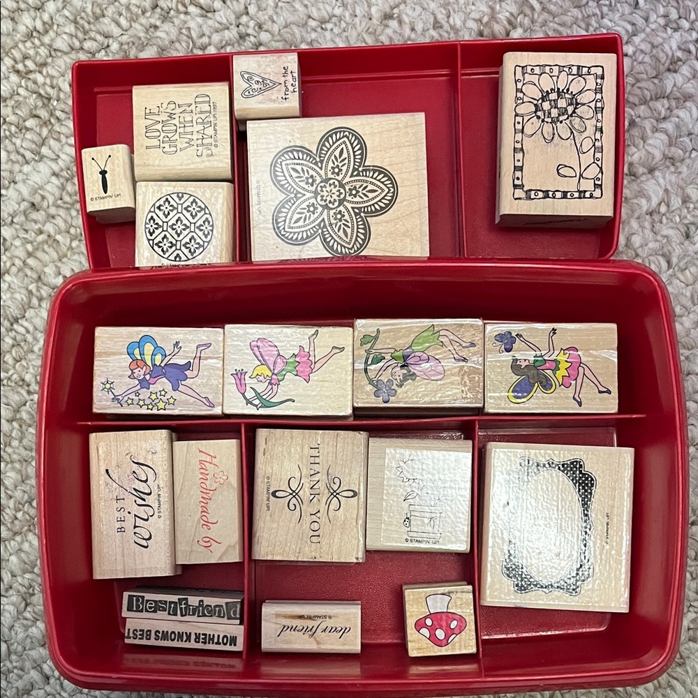 Assorted Wooden Home Design Stamps Set